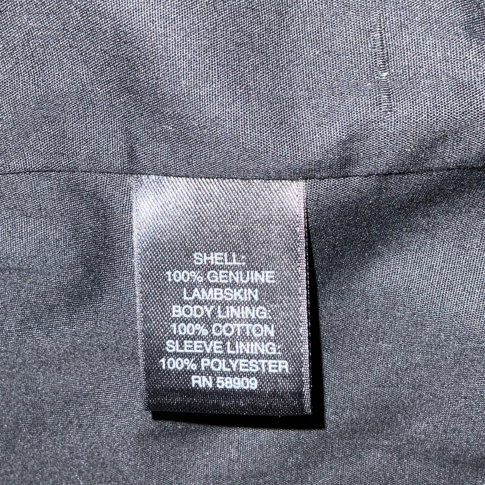 Womens Black Lamb Skin Fitted Moto Leather Zip-Front Jacket size XS - Picture 3 of 6